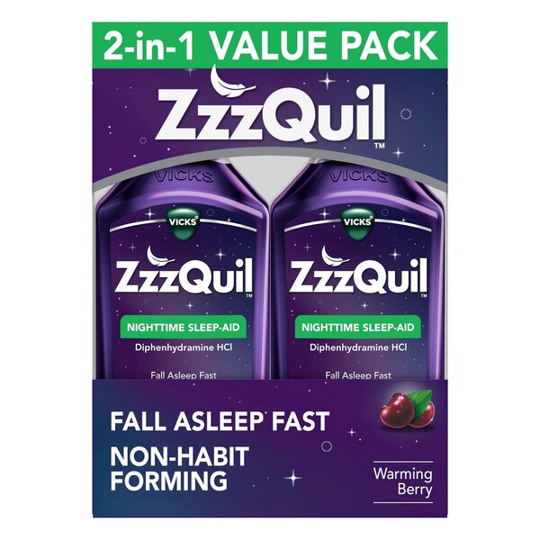 ZzzQuil Nighttime Sleep Aid Liquid, Warming Berry