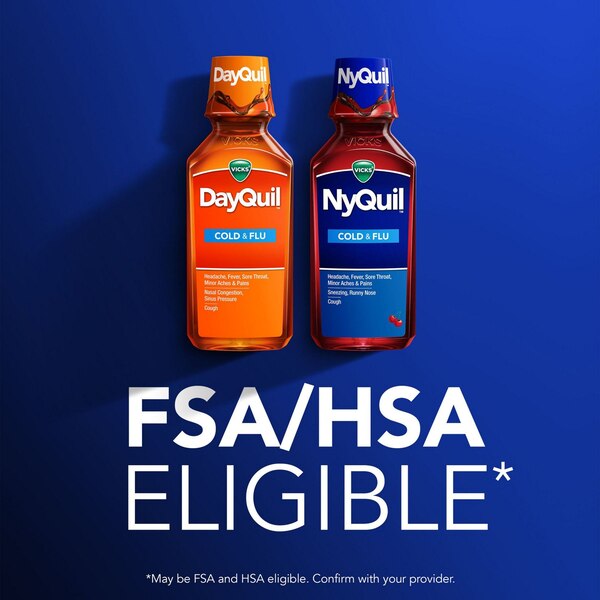 Vicks NyQuil y DayQuil SEVERE - Combo de jarabe para la tos, resfriado y gripe, 2x12 oz líq., alivia el dolor de garganta, fiebre y congestión, día o noche