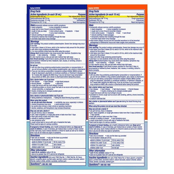 Vicks NyQuil y DayQuil SEVERE - Combo de jarabe para la tos, resfriado y gripe, 2x12 oz líq., alivia el dolor de garganta, fiebre y congestión, día o noche