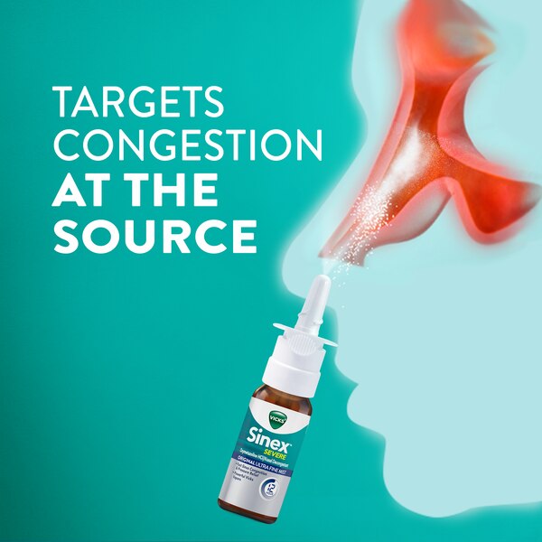 Vicks Sinex Severe 12HR Original Nasal Decongestant, 0.5 OZ