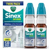 Vicks Sinex Severe 12HR Original Nasal DecongestantTwin Pack, 2 0.5 OZ bottles, thumbnail image