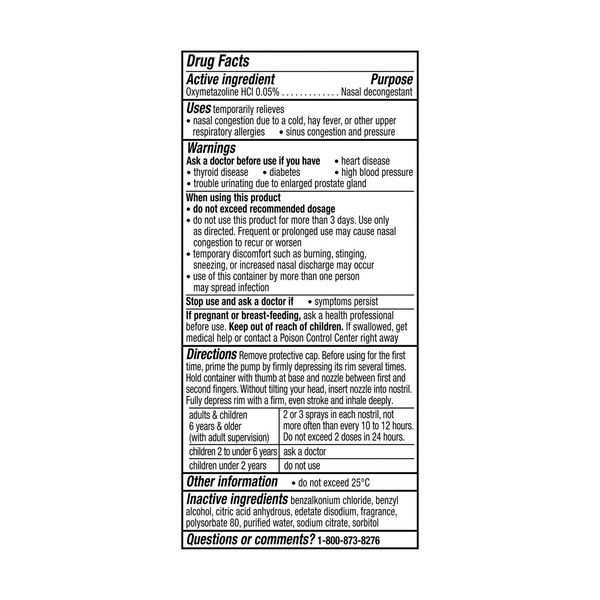 Vicks Sinex Severe 12HR Original Nasal DecongestantTwin Pack, 2 0.5 OZ bottles
