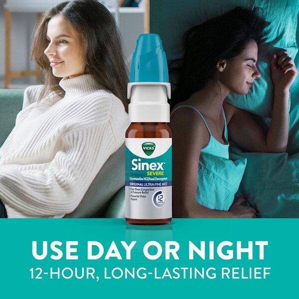 Vicks Sinex Severe 12HR Original Nasal DecongestantTwin Pack, 2 0.5 OZ bottles