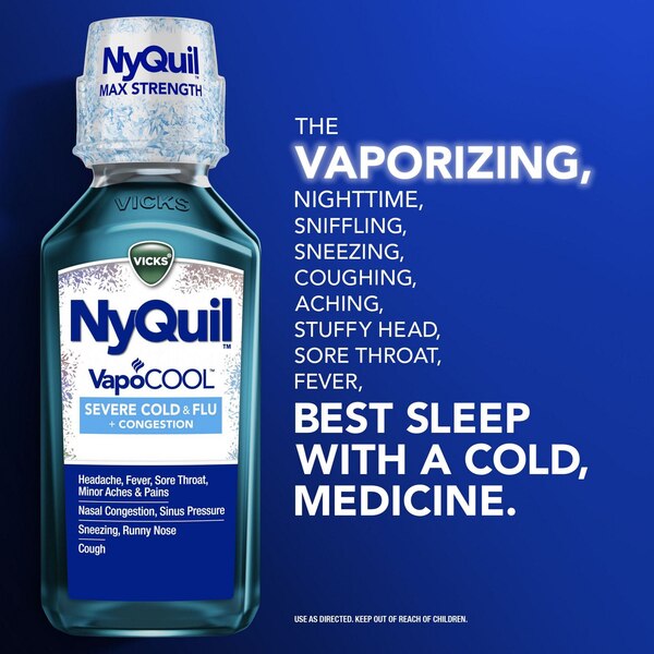 Vicks DayQuil and NyQuil VapoCOOL Severe Cold & Flu, + Congestion Liquid Relief Combo Pack, 2 12 OZ bottles