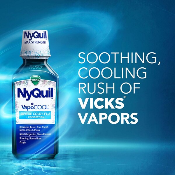 Vicks DayQuil and NyQuil VapoCOOL Severe Cold & Flu, + Congestion Liquid Relief Combo Pack, 2 12 OZ bottles