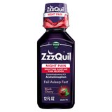 Vicks ZzzQuil Night Pain Liquid, Nighttime Sleep-Aid Pain Reliever, Black Cherry, 12 FL OZ, thumbnail image