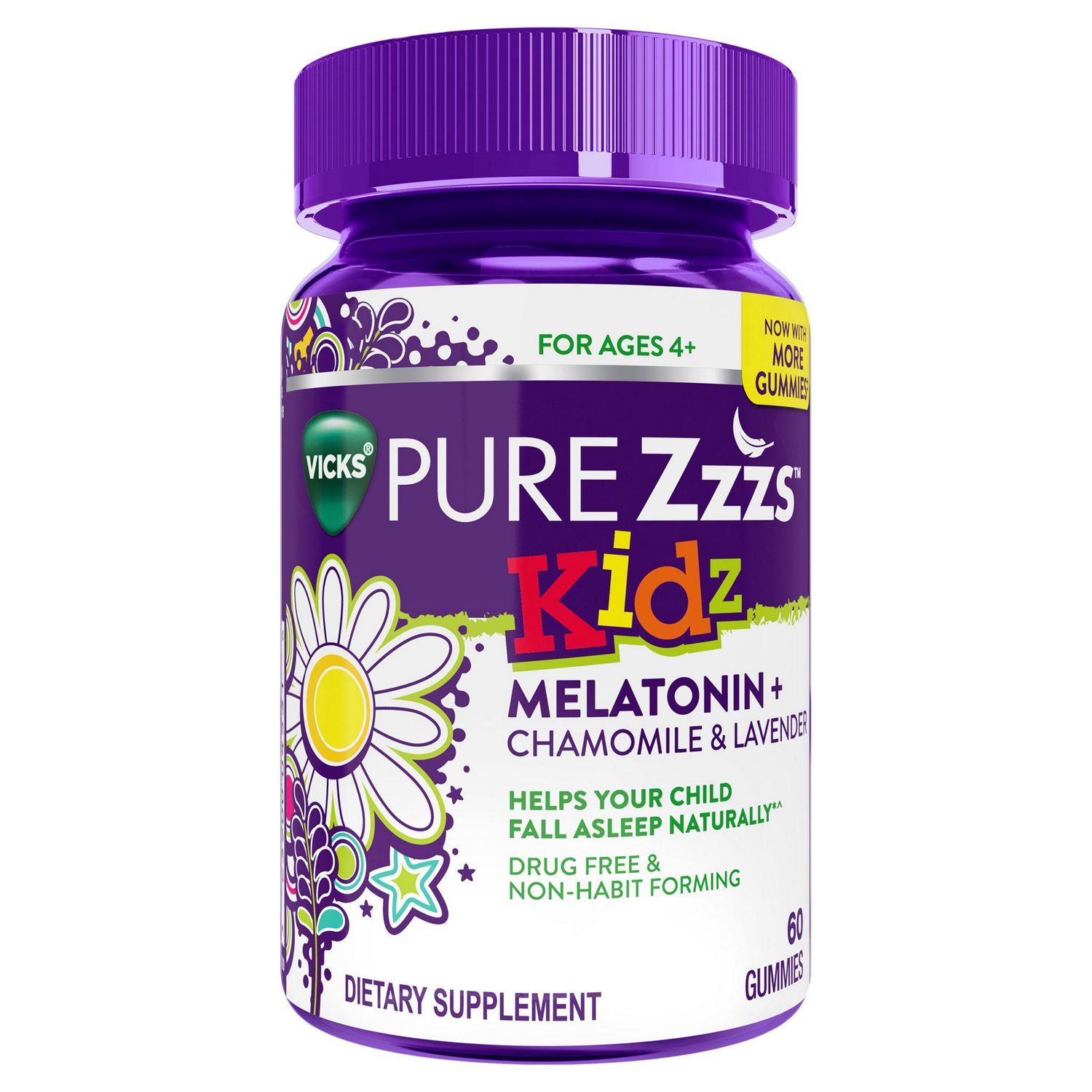 Pure ZZZ's Kidz Melatonin + Chamomile & Lavender Gummies, 60 CT