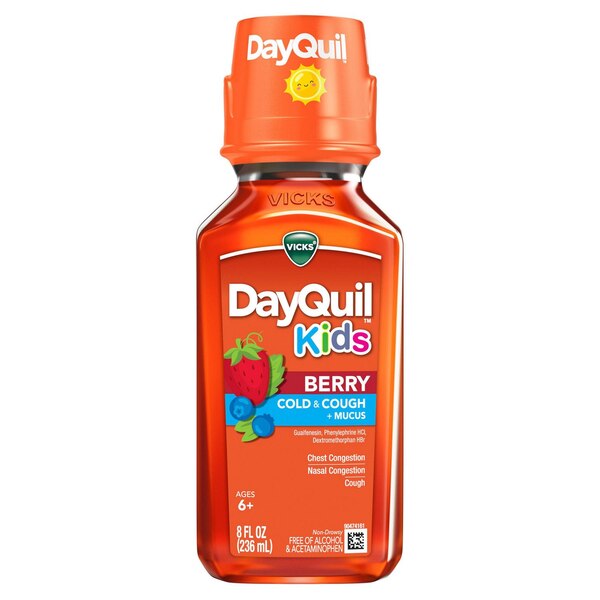 VICKS DayQuil Kids Berry Cold & Cough + Mucus Multi-Symptom Relief, Daytime Relief, 8 FL OZ