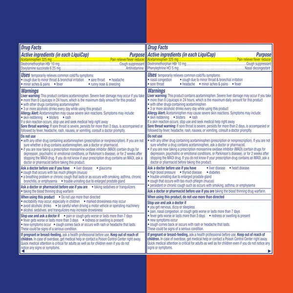 Vicks DayQuil & NyQuil Combo Pack, Ultra Concentrated Cold and Flu Medicine, Daytime & Nighttime LiquiCaps, 96 CT