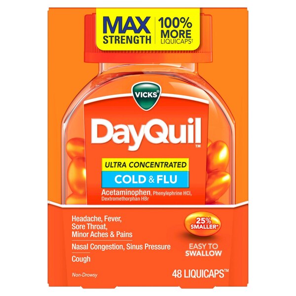 DayQuil Ultra Concentrated Cold and Flu LiquiCaps, 48 CT