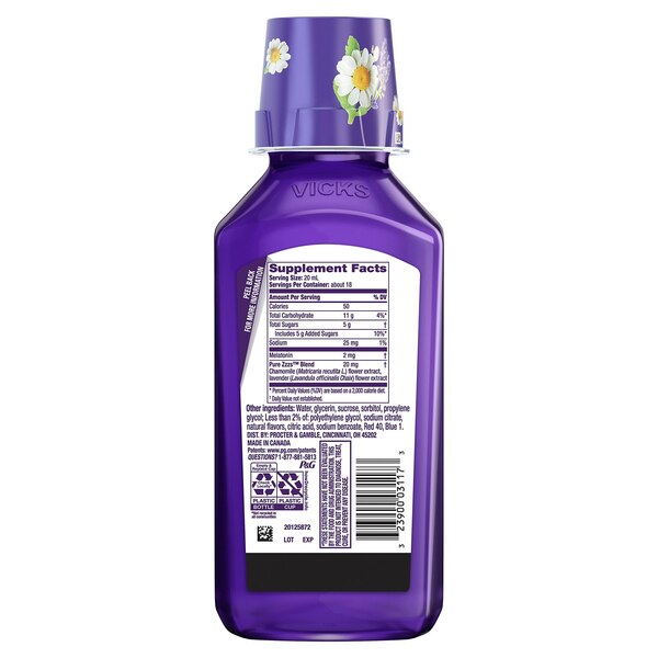 ZzzQuil Pure Zzzs Melatonin & Chamomile & Lavender, 12 FL OZ