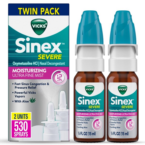 Sinex Severe Moisturizing Ultra Fine Mist, 1 OZ, Twin Pack