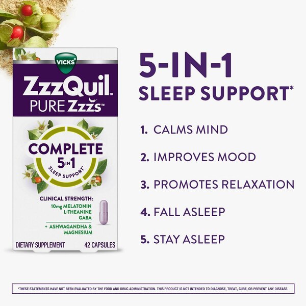 Vicks Pure Zzzs Complete Sleep Capsules, 42 CT