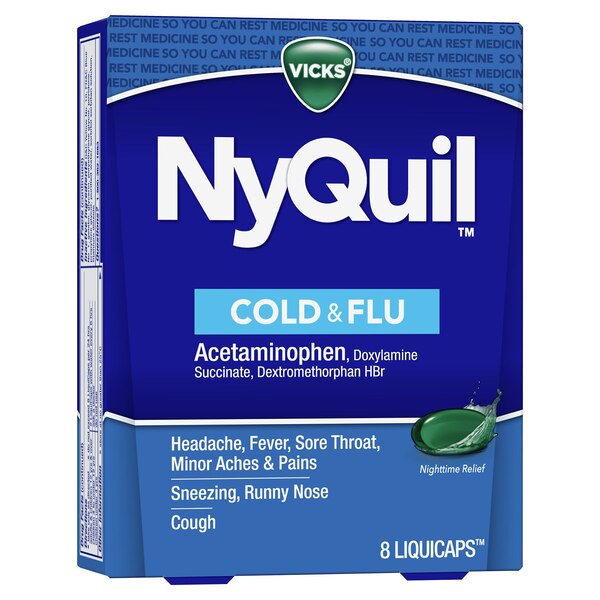 Vicks NyQuil Cold & Flu Liquicaps, 8 CT