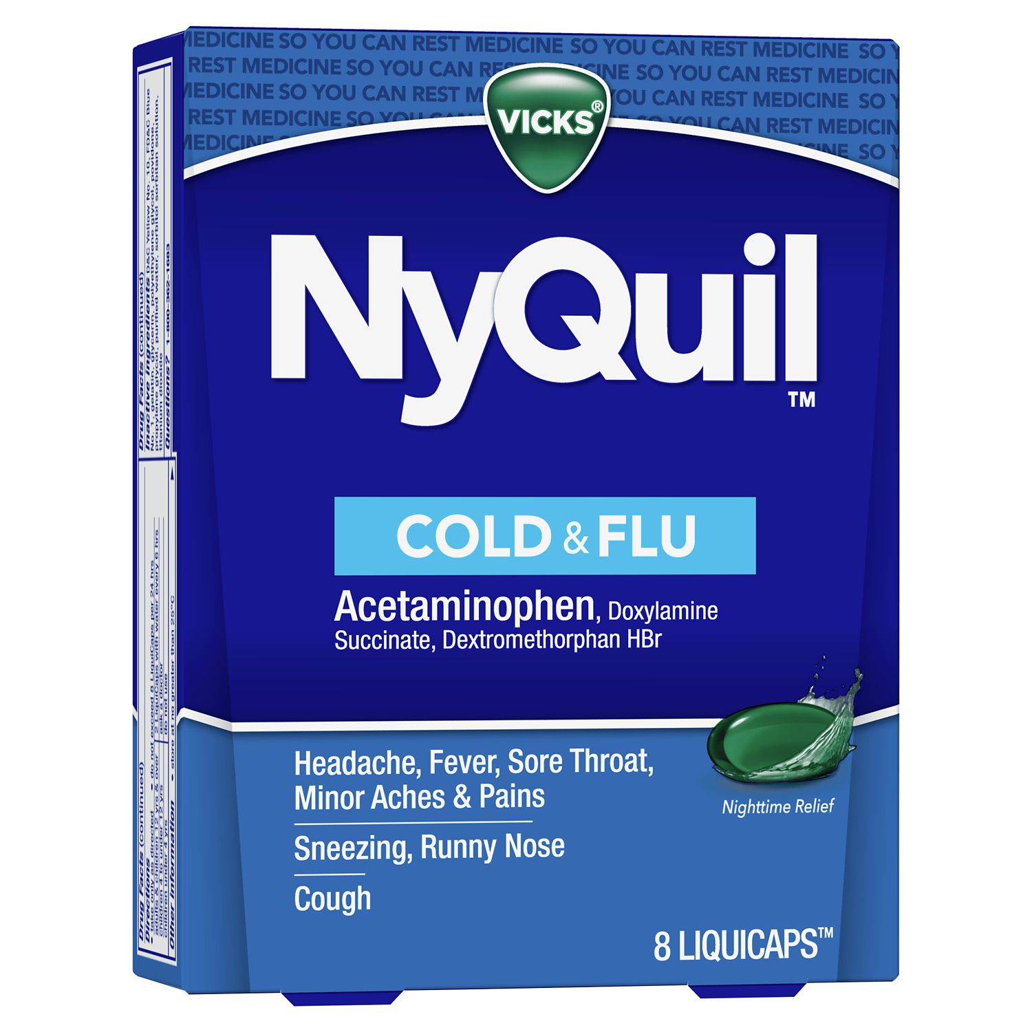 Vicks NyQuil Cold & Flu Liquicaps, 8 CT
