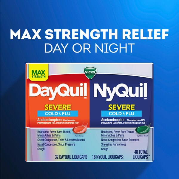 DayQuil and NyQuil SEVERE Cold and Flu Relief LiquiCaps Combo Pack, 24 CT