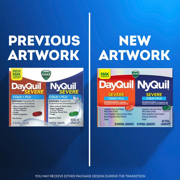 DayQuil and NyQuil SEVERE Cold and Flu Relief LiquiCaps Combo Pack, 24 CT