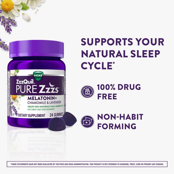 Pure Zzzs Melatonin + Chamomile & Lavender Gummies