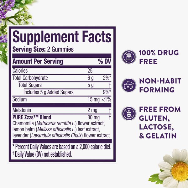 Pure Zzzs Melatonin + Chamomile & Lavender Gummies
