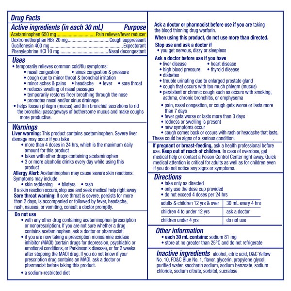 Vicks DayQuil VapoCOOL Severe Cold & Flu + Congestion Liquid, 12 OZ