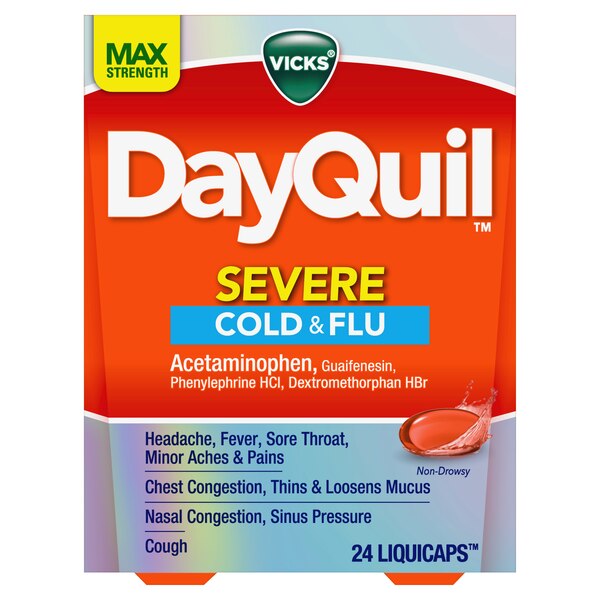 Vicks DayQuil Severe Cold & Flu LiquiCaps, 24 CT