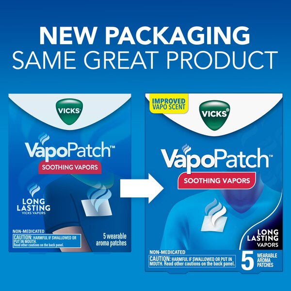 Vicks VapoPatch Soothing Vapor Chest Patches, 5 CT