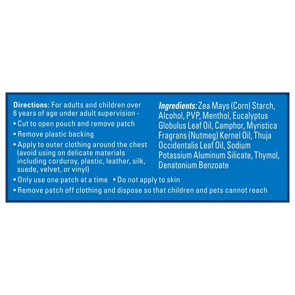 Vicks VapoPatch with Long Lasting Soothing Vicks Vapors for Children Ages 6+, 5 CT