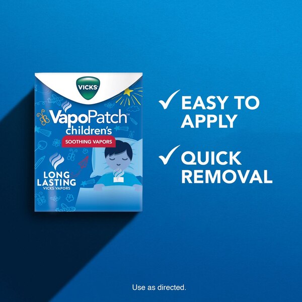 Vicks VapoPatch with Long Lasting Soothing Vicks Vapors for Children Ages 6+, 5 CT