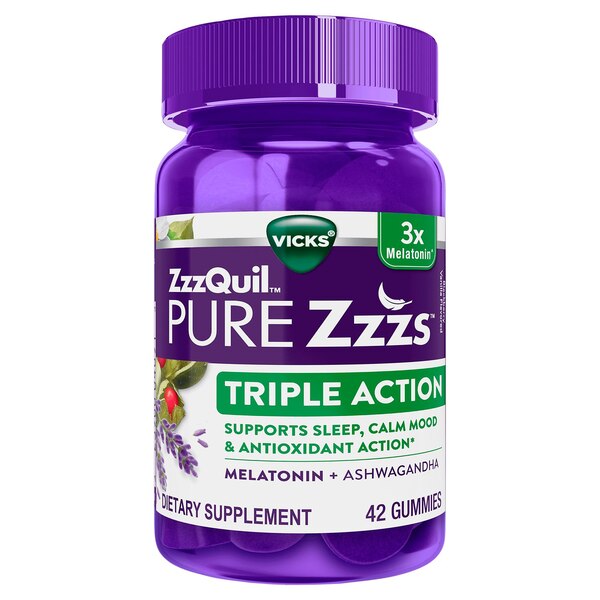 Pure Zzzs Triple Action Gummy Melatonin Sleep-Aid with Ashwagandha