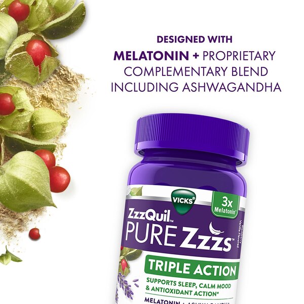 Pure Zzzs Triple Action Gummy Melatonin Sleep-Aid with Ashwagandha
