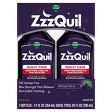 ZzzQuil Nighttime Pain Relief Sleep Aid Liquid, Midnight Berry, 12 FL OZ, 2 Pack, thumbnail image
