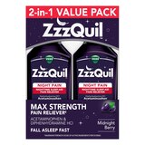 ZzzQuil Nighttime Pain Relief Sleep Aid Liquid, Midnight Berry, 12 FL OZ, 2 Pack, thumbnail image