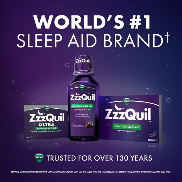 ZzzQuil Nighttime Pain Relief Sleep Aid Liquid, Midnight Berry, 12 FL OZ, 2 Pack