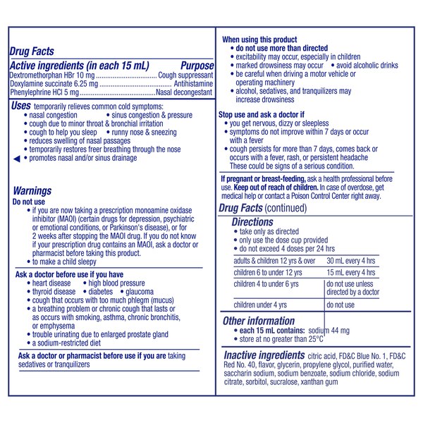 Vicks NyQuil Cough DM + Congestion Liquid, Berry, 12 OZ