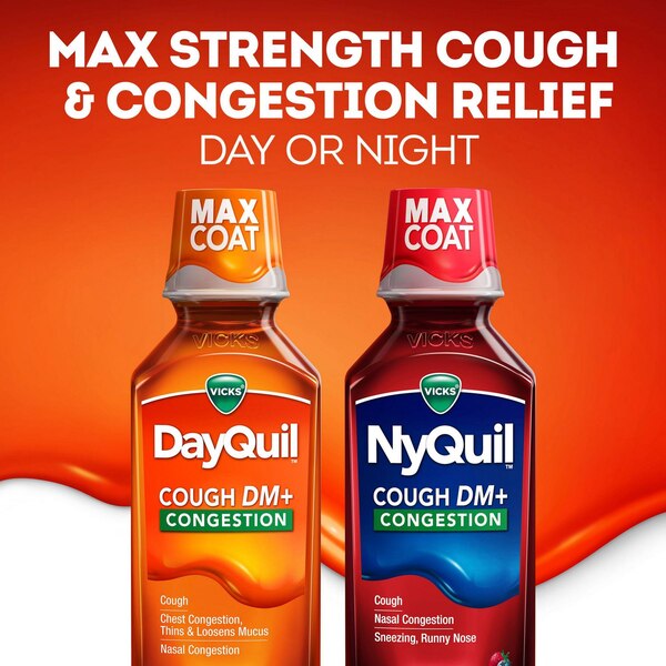 Vicks DayQuil Cough DM + Congestion Liquid, 12 OZ