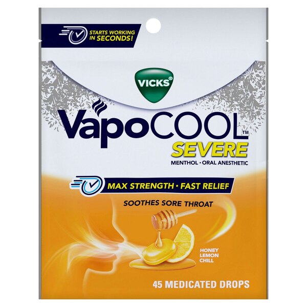 Vicks VapoCOOL Severe Sore Throat Medicated Drops