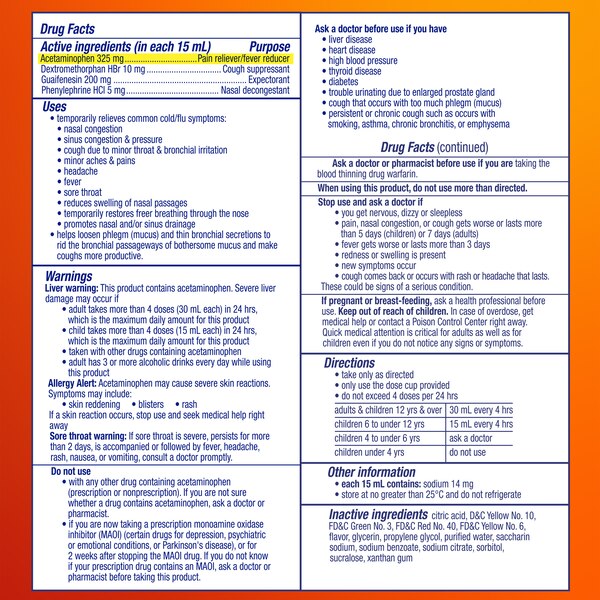Vicks DayQuil Severe Cold & Flu Liquid, Honey, 12 OZ
