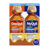 Vicks DayQuil and NyQuil Severe Cold & Flu Liquid Combo Pack, Honey, 2 12 OZ bottles, thumbnail image