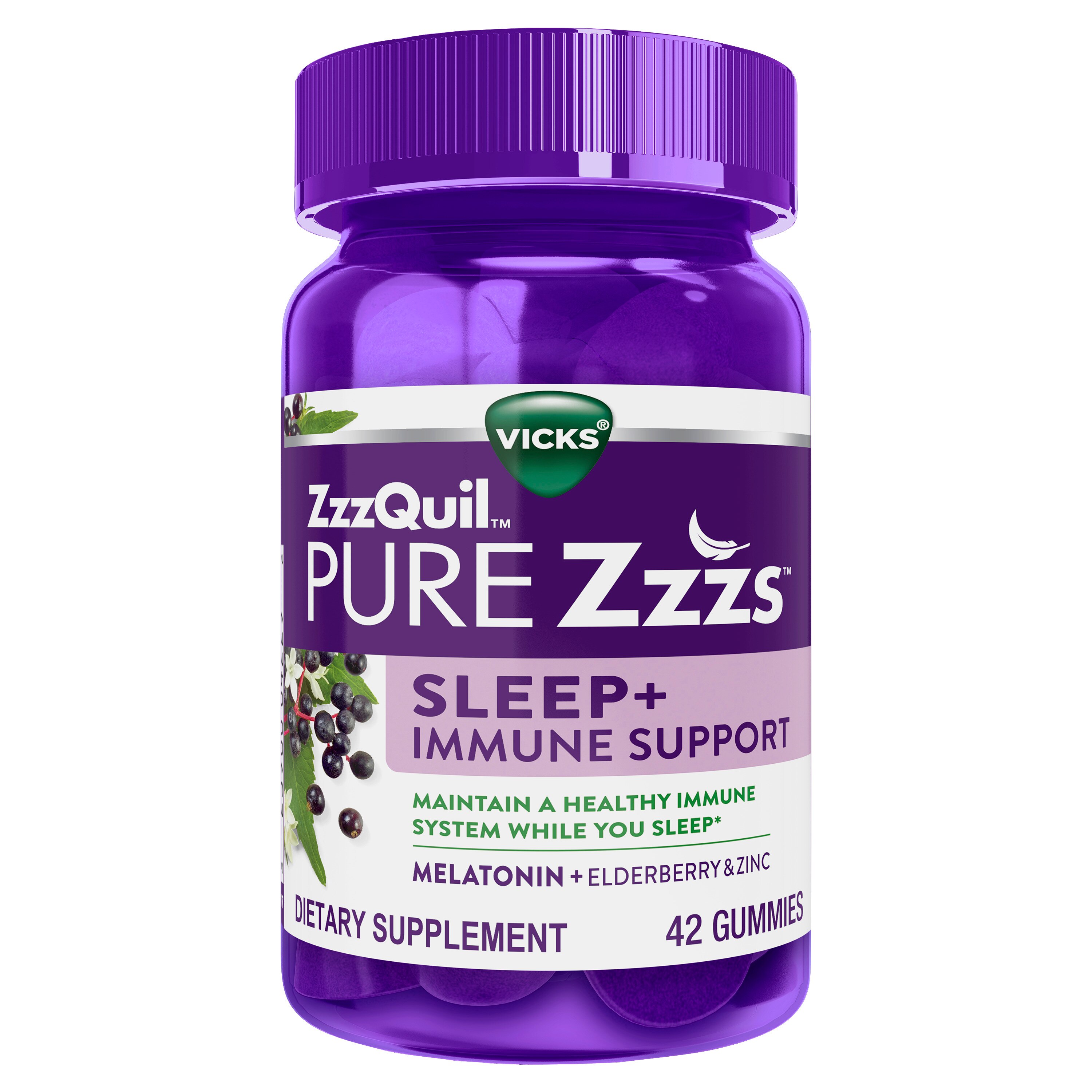 ZzzQuil PURE Zzzs Sleep + Immune Support Melatonin Gummies, 42 CT