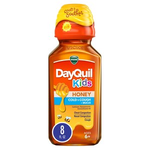 Vicks DayQuil Kids Cold & Cough + Mucus Liquid, Honey, 8 OZ