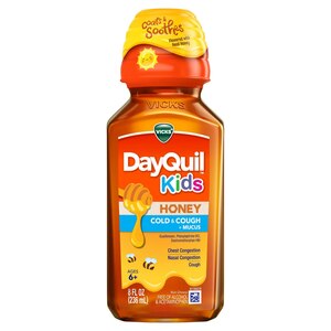 Vicks DayQuil Kids Cold & Cough + Mucus Liquid, Honey, 8 OZ