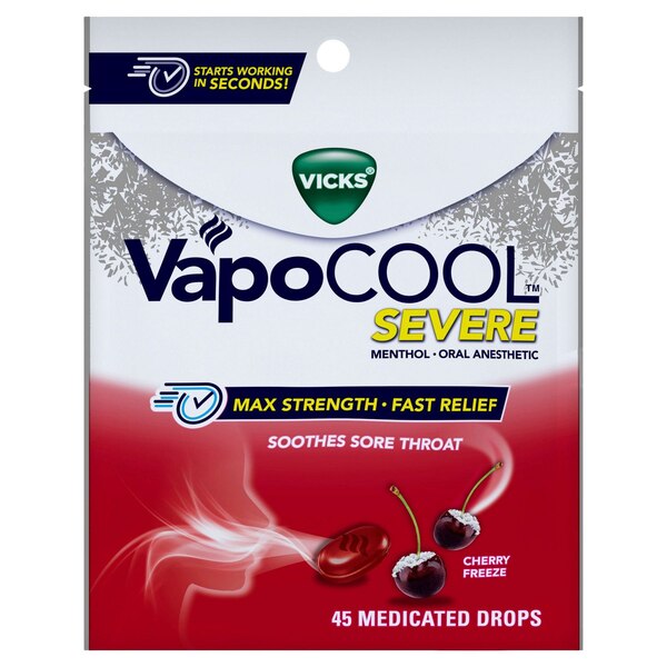 Vicks VapoCOOL Severe Sore Throat Medicated Drops