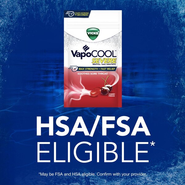 Vicks VapoCOOL Severe Sore Throat Medicated Drops