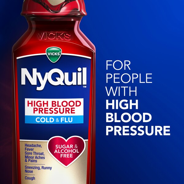Vicks DayQuil and NyQuil High Blood Pressue Cold & Flu Liquid, 2 8 OZ bottles
