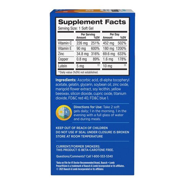 PreserVision  Eye Vitamin & Mineral Supplement AREDS Lutein