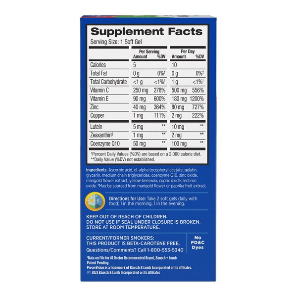 PreserVision AREDS 2 Formula + CoQ10 Vitamin & Mineral Supplement, 80 CT