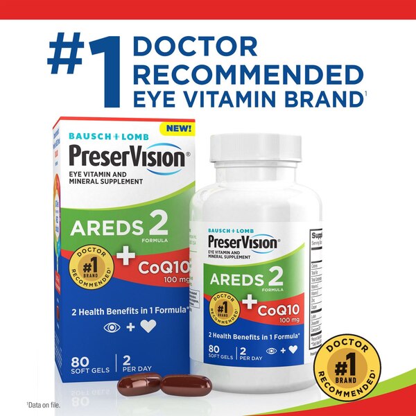 PreserVision AREDS 2 Formula + CoQ10 Vitamin & Mineral Supplement, 80 CT