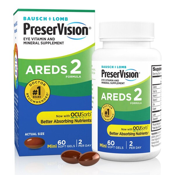 PreserVision Areds 2 Formula Eye Vitamin & Mineral Supplement Soft-Gels, 60 Count, 130 Count, 120 Count, 90 Count