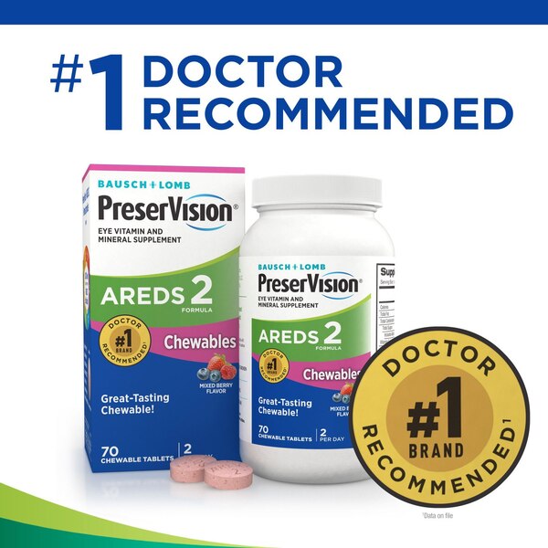 PreserVision AREDS 2 Eye Vitamin & Mineral Supplement, 70 Chewable Tablets