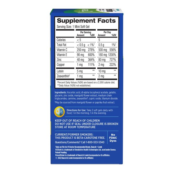 PreserVision Areds 2 Formula Eye Vitamin & Mineral Supplement Soft-Gels